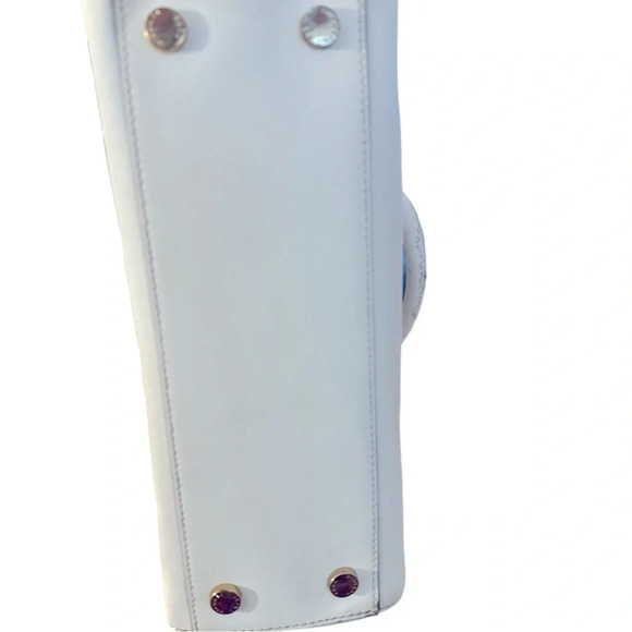 Michael Kors White Kellen Ladies Large Leather Satchel Handbag Purse. - Picture 6 of 12